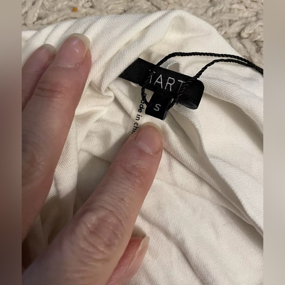 TART white stretchy off One Shoulder above knee dress small S 4 NWT - Picture 2 of 6